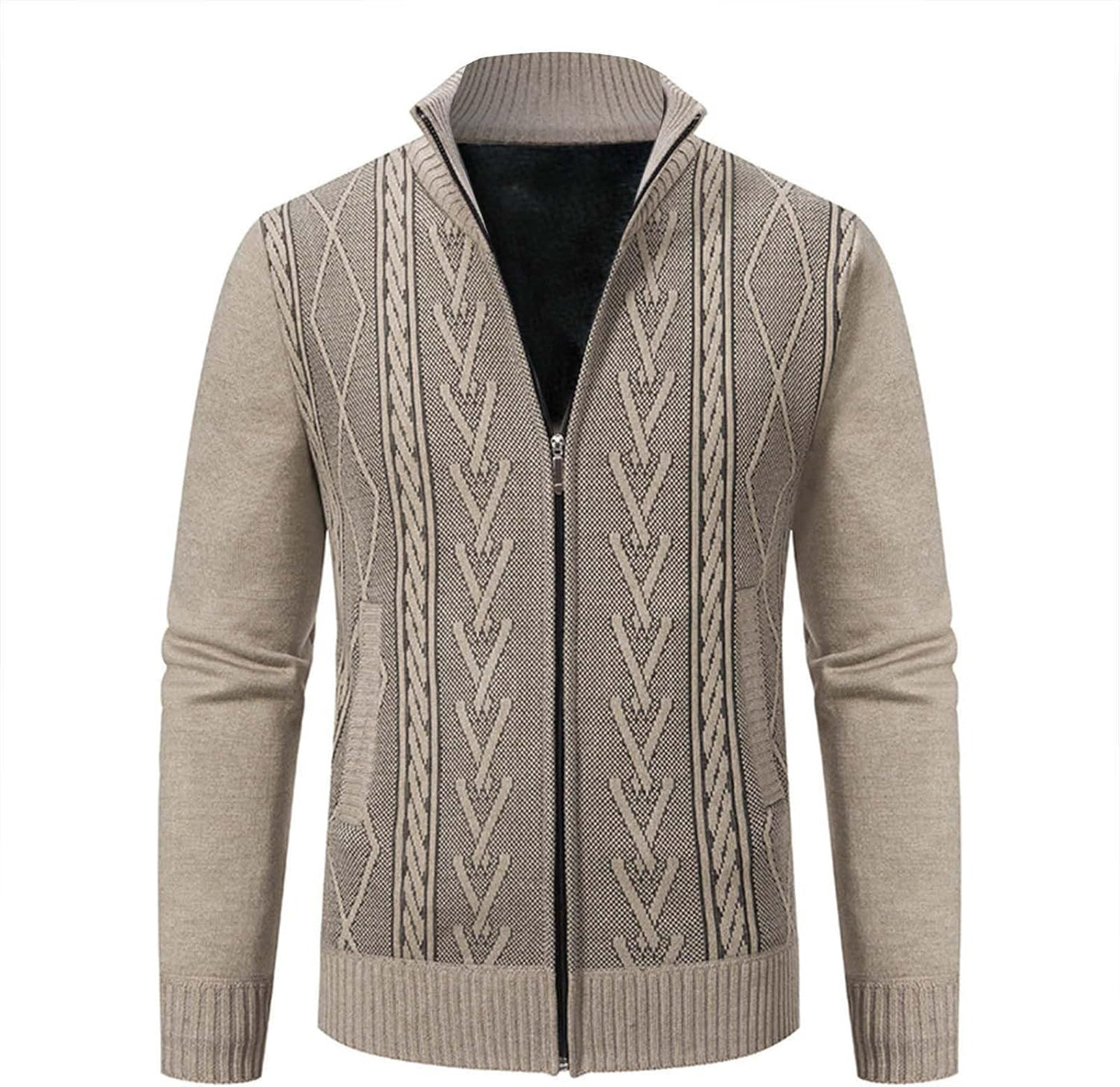 Pull Cardigan Zippé Thermique d'Hiver pour Hommes