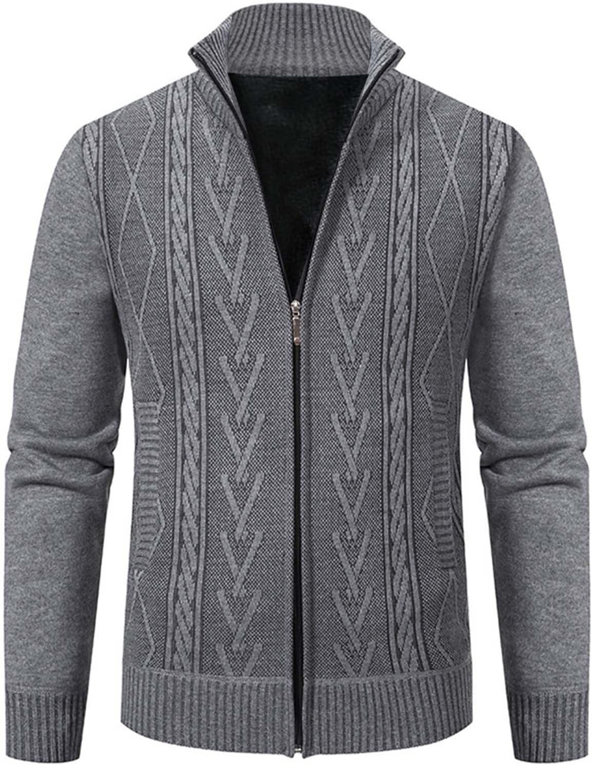 Pull Cardigan Zippé Thermique d'Hiver pour Hommes