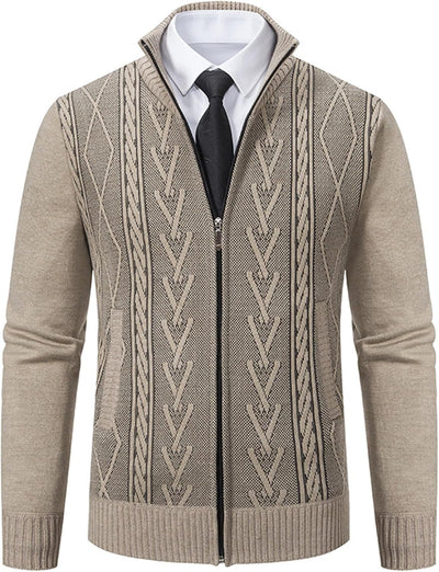 Pull Cardigan Zippé Thermique d'Hiver pour Hommes