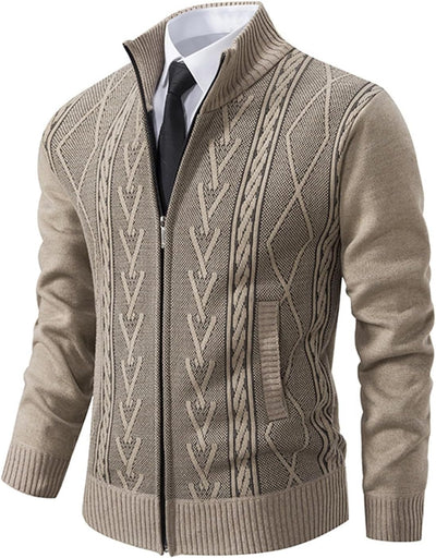 Pull Cardigan Zippé Thermique d'Hiver pour Hommes