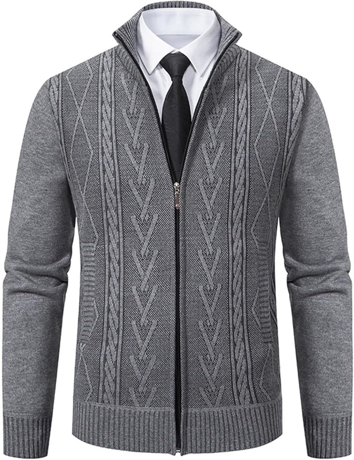 Pull Cardigan Zippé Thermique d'Hiver pour Hommes