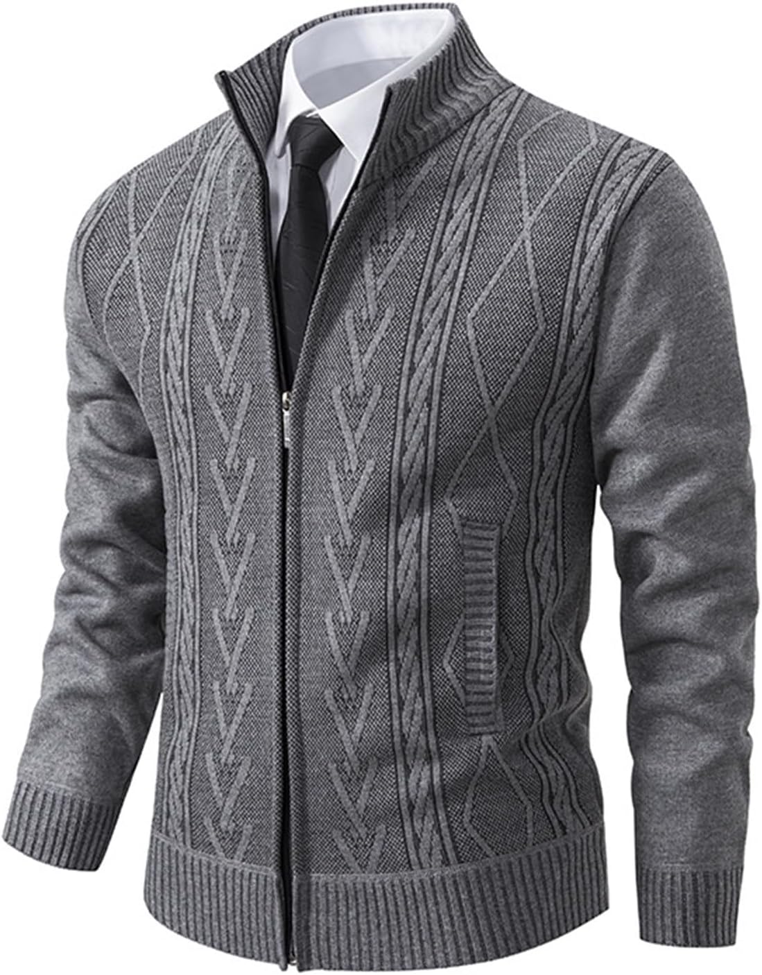 Pull Cardigan Zippé Thermique d'Hiver pour Hommes